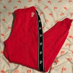 PINK red sweatpants!